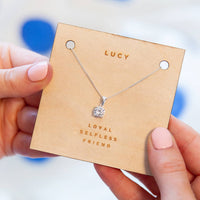 Personalised Sterling Silver Birthstone Necklace Card