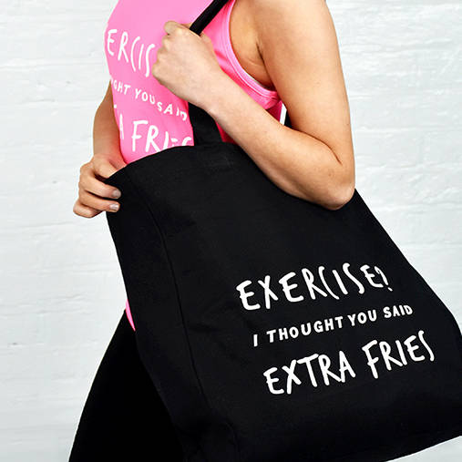 Exercise? Extra Fries' Gym Tote Bag