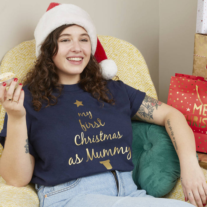 First Christmas As Mummy New Mum Christmas T Shirt