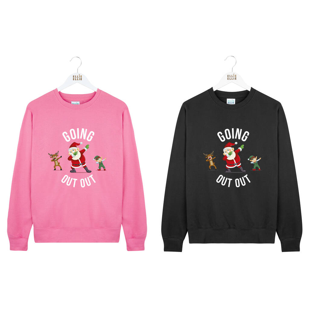 Going Out Out Santa Dab Christmas Jumper Sweatshirt