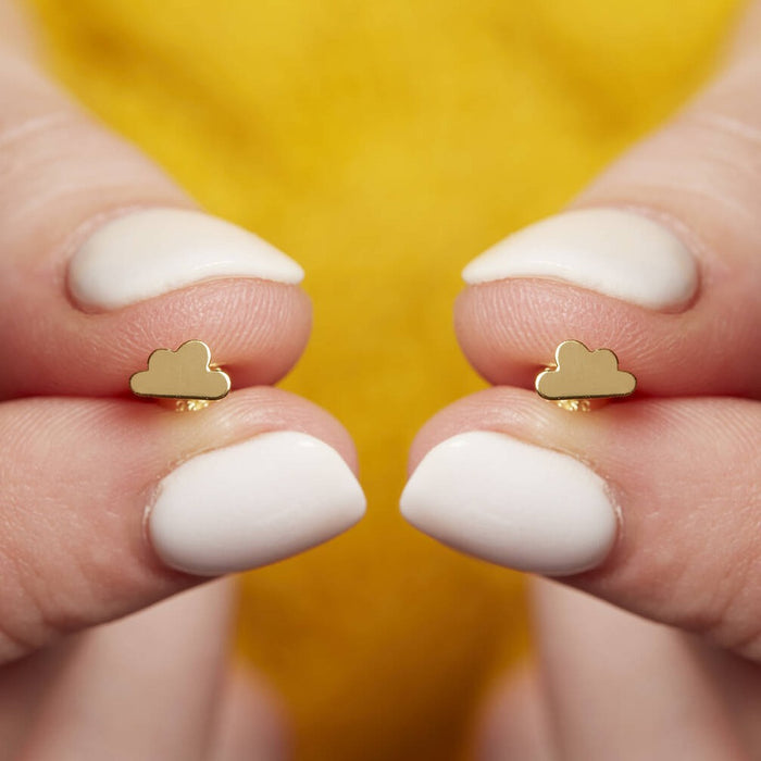 Gold Plated Cloud Stud Earrings