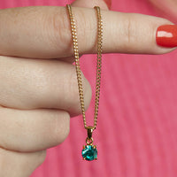 Gold Plated December Blue Topaz Birthstone Necklace