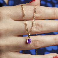 Gold Plated February Amethyst Birthstone Necklace