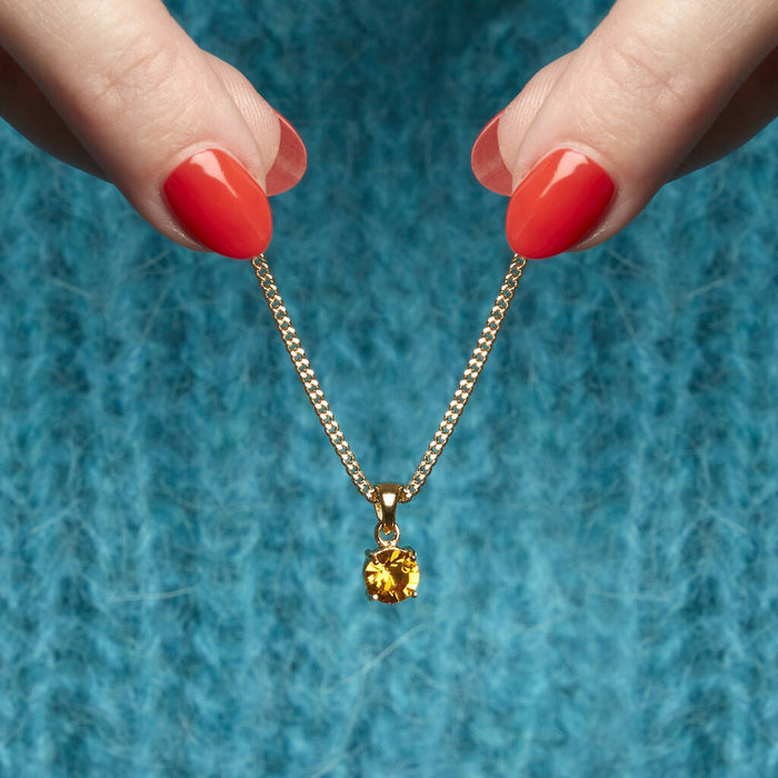 Gold Plated November Topaz Birthstone Necklace