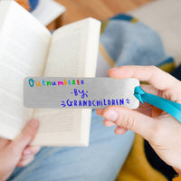 Grandad 'Outnumbered by grandchildren' Bookmark Silver