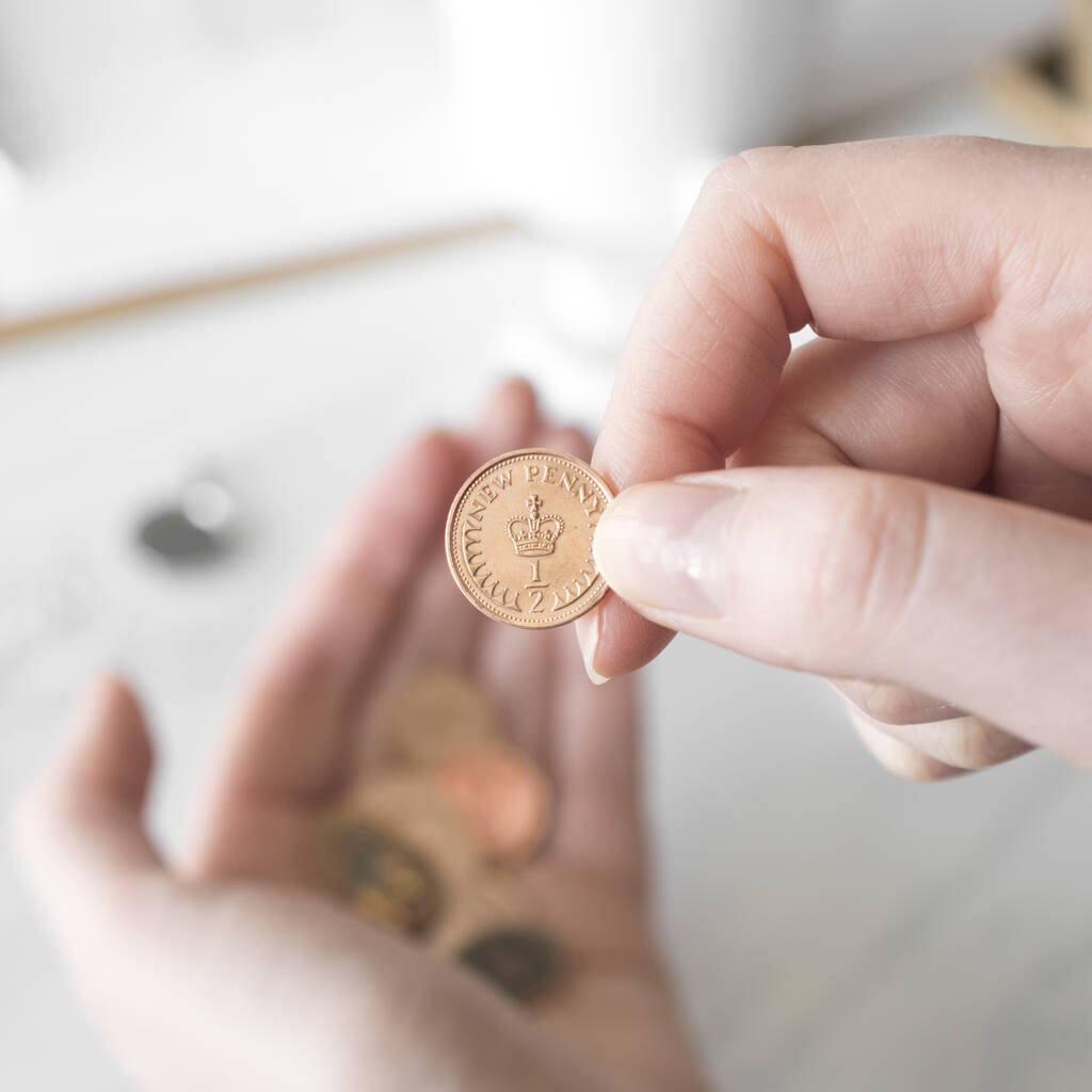 50th Birthday 1975 Half Penny Coin Keyring