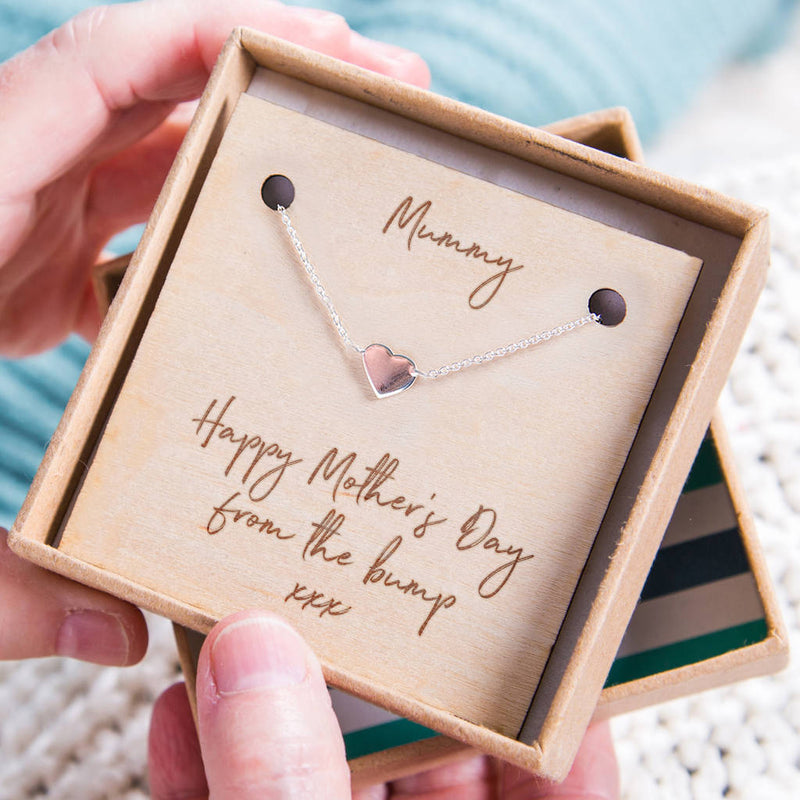 Happy Mother's Day From The Bump' Heart Necklace