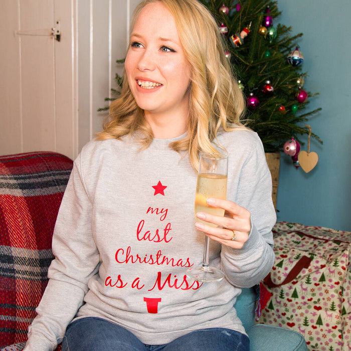 Last Christmas As Miss Engagement Christmas Jumper Sweatshirt