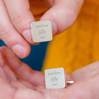 Milestone Written Year Personalised Square Cufflinks