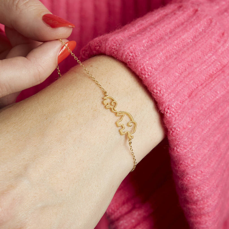 Mummy & Me Gold Plated Elephant Bracelet