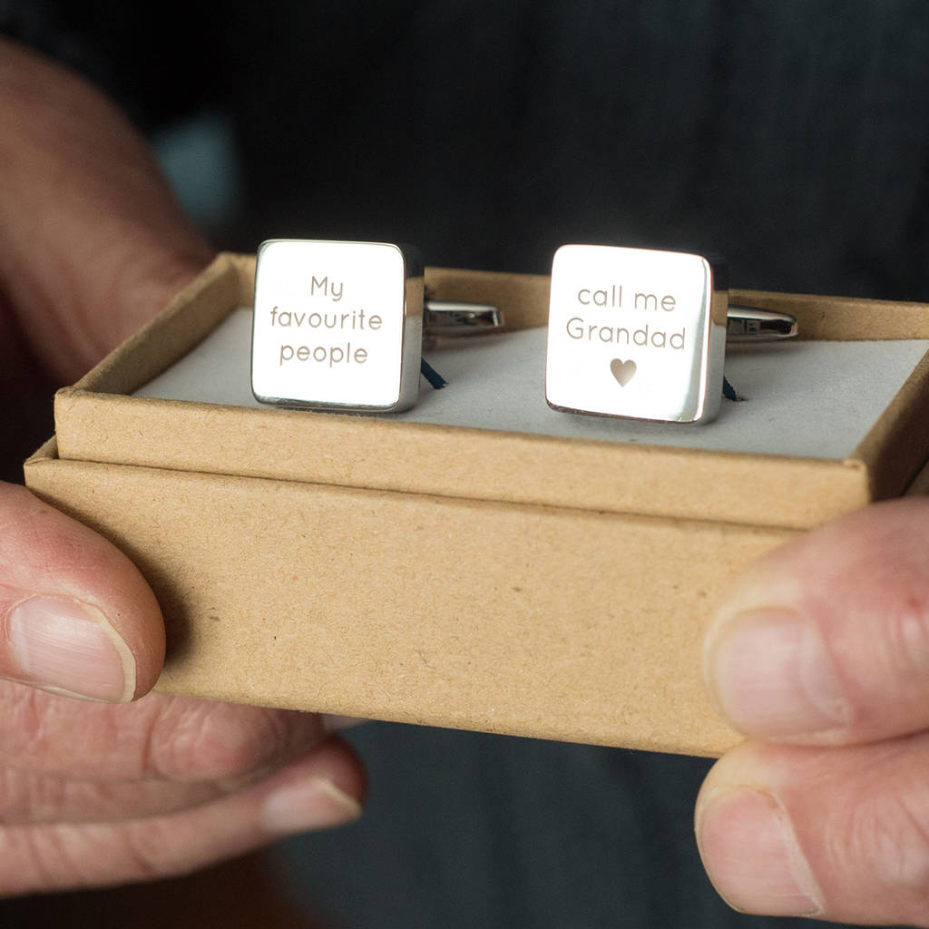 My Favourite People Call Me Grandad' Square Cufflinks