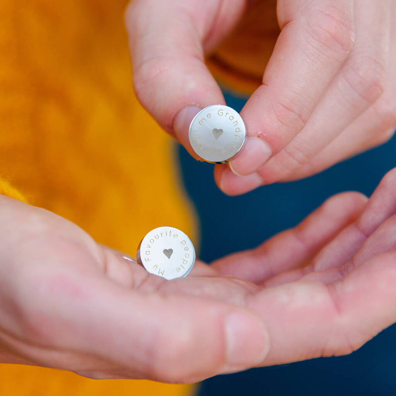 My Favourite People Call Me Grandpa' Circle Cufflinks