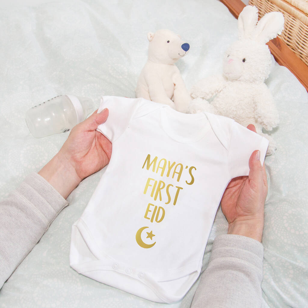 Personalised Baby's 'My First Eid' Baby Grow