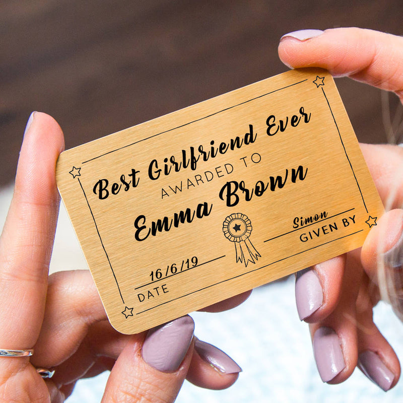 Personalised Best Girlfriend Ever Purse Card