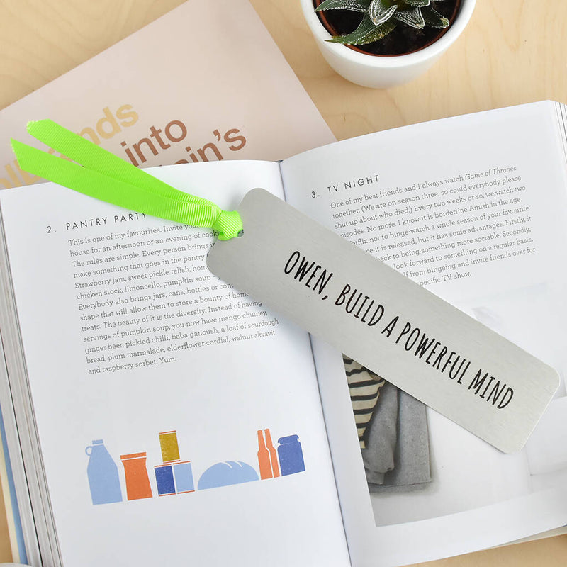 Personalised 'Powerful Mind' Metal Bookmark