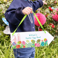 Personalised Easter Egg Hunt Sign Arrow