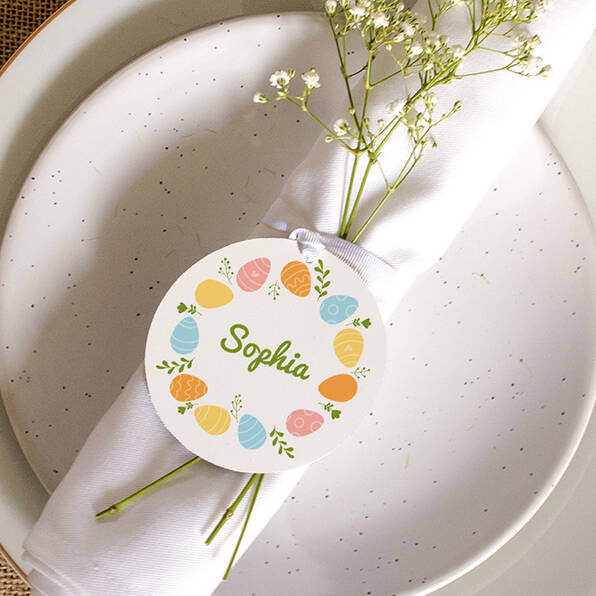 Personalised Easter Egg Wreath Place Setting