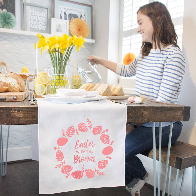 Personalised 'Easter With The..' Table Runner