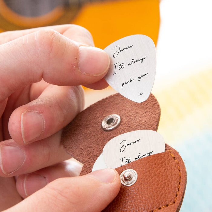 Personalised 'I'll Always Pick You' Guitar Pick Keyring