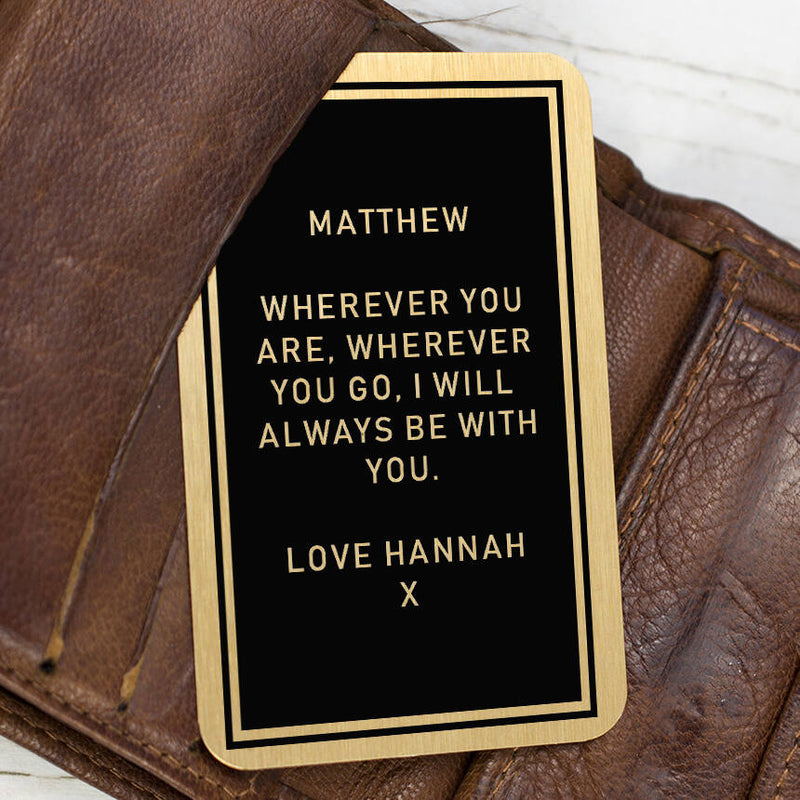 Personalised Message Wallet Insert Keepsake