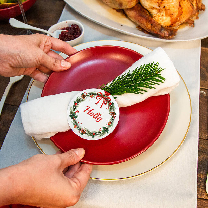 Personalised Name in Wreath Christmas Place Setting