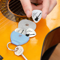 Personalised Name Guitar Plectrum / Pick Keyring