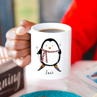 Personalised Penguin Christmas Mug