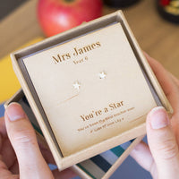 Personalised Teacher 'You're A Star' Stud Earrings