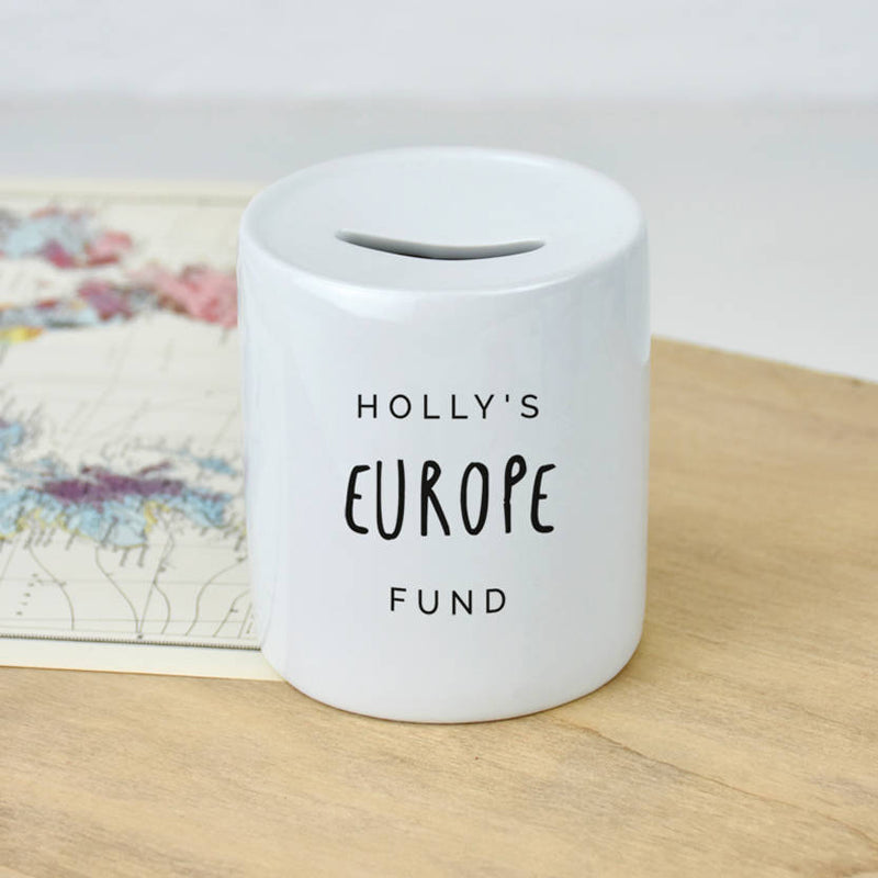 Personalised Travelling Holiday Money Box