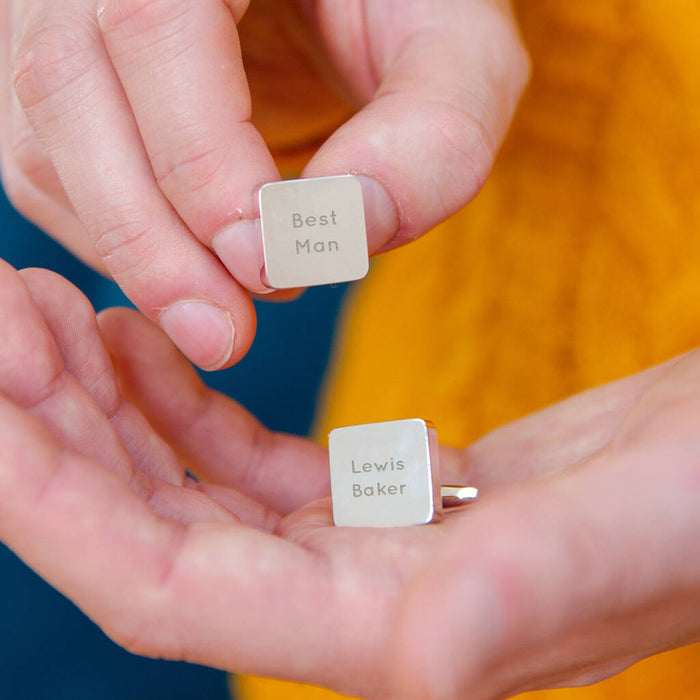 Personalised Wedding Square Cufflinks