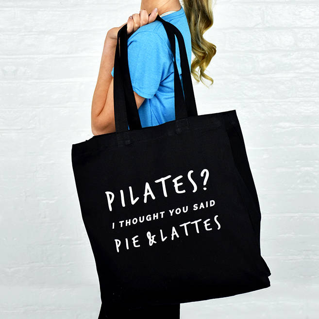 Pilates? Pie And Lattes' Gym Tote Bag