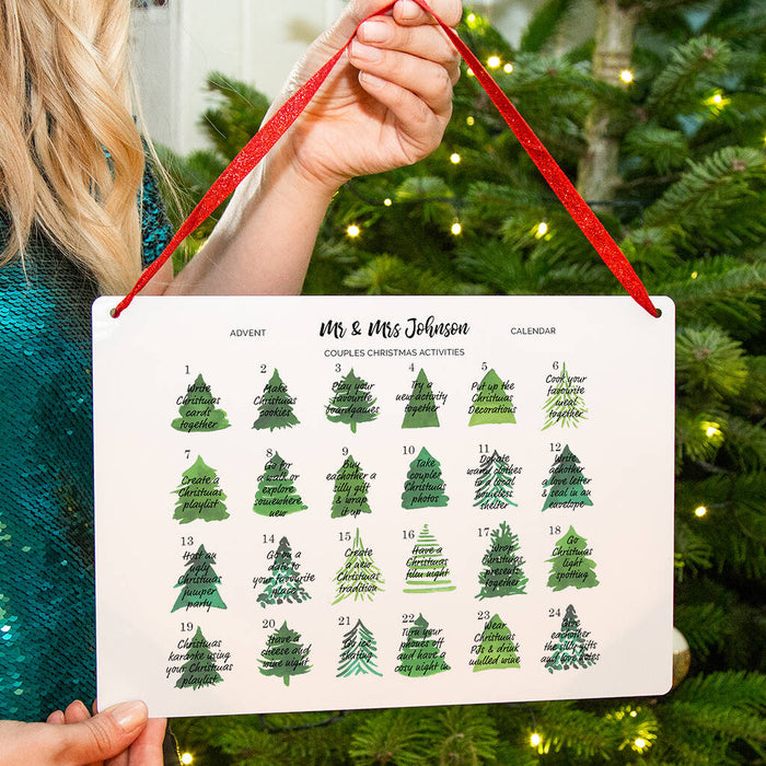 Personalised Mr And Mrs Reusable Christmas Advent Calendar