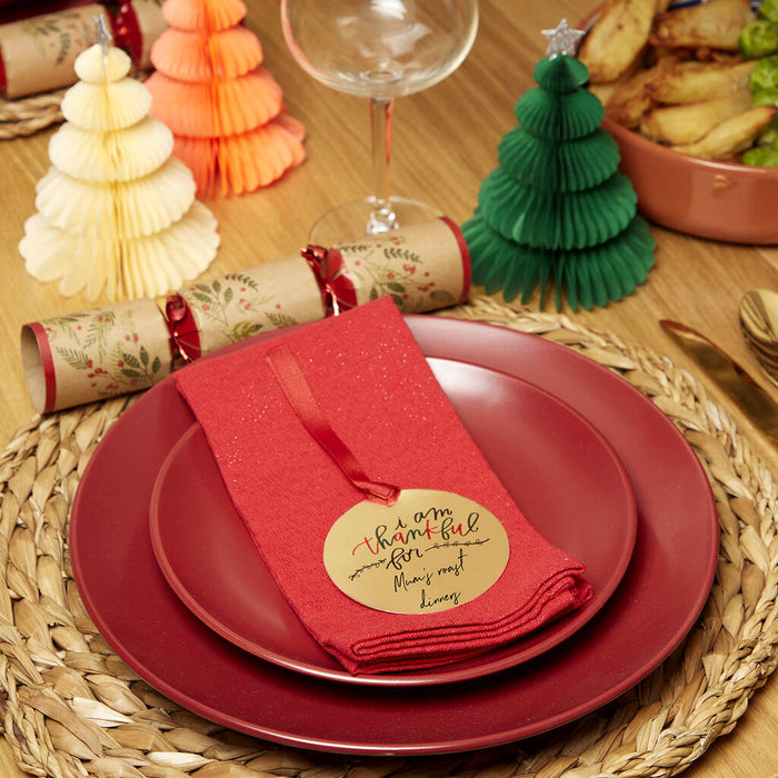 Gratitude Reusable Gold Christmas Place Setting