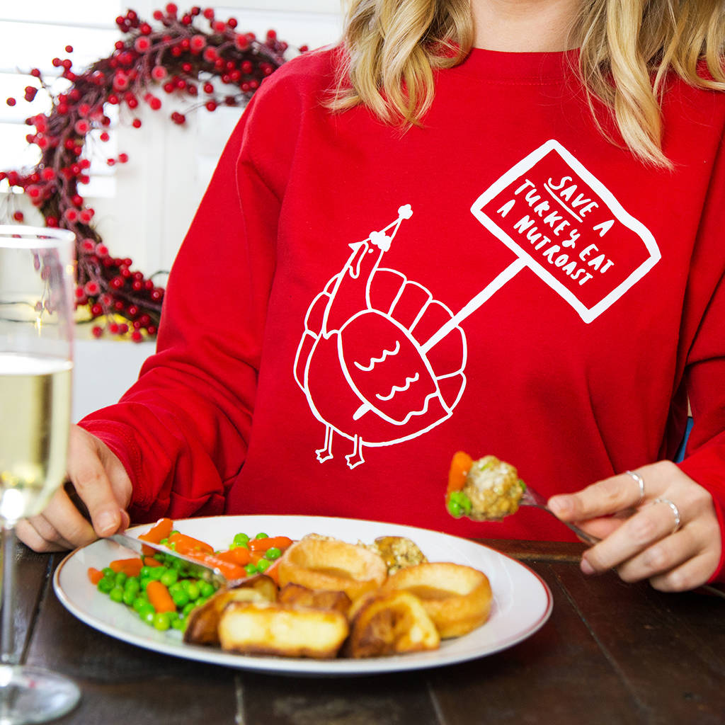 'Save A Turkey' Vegan Christmas Jumper Sweatshirt