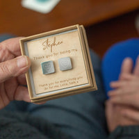 Step Dad 'Bonus Dad' Wooden Card Cufflinks