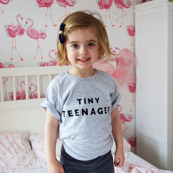 Tiny Teenager' Kids Slogan T-Shirt