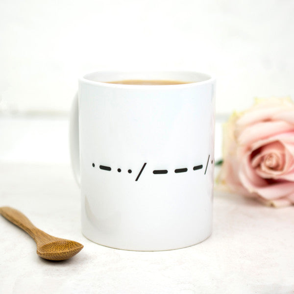 Morse Code "love" Ceramic Mug