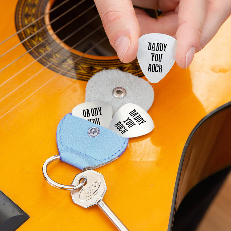 Personalised 'You Rock' Guitar Plectrum / Pick Keyring